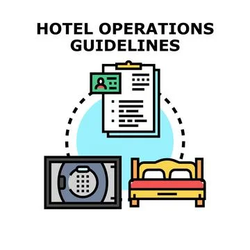 Hotel operations guidelines for accommodation hospitality services Stock Illustration