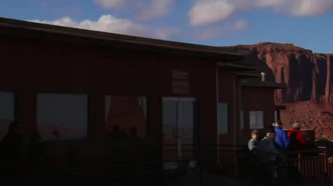 Hotel overlooking Monument Valley and Stock Footage 21664050