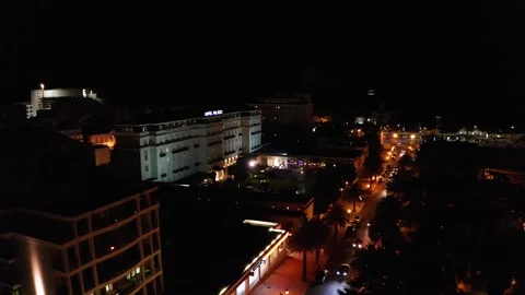 Hotel Palácio In Estoril With Exploding Colorful Fireworks Against Evening Stock Footage 225577573