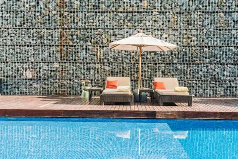 Hotel pool resort Stock Photos