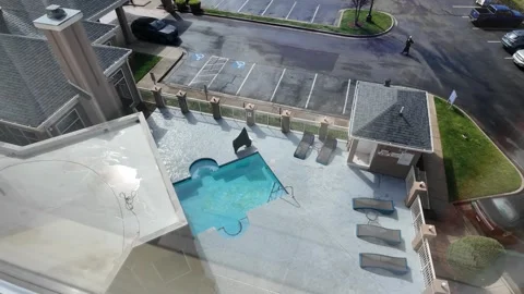 Hotel Pool Seen From Above Stock Footage 332176628