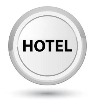 Hotel prime white round button Stock Illustration