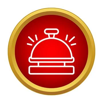 Hotel reception bell ringing service icon Stock Illustration