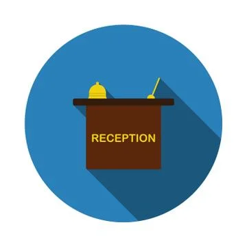 Hotel Reception Desk Icon Stock Illustration