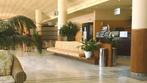 Hotel Reception Empty In A Resort Stock Footage 94907886