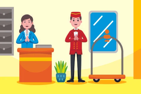 Hotel Receptionist Profession Stock Illustration