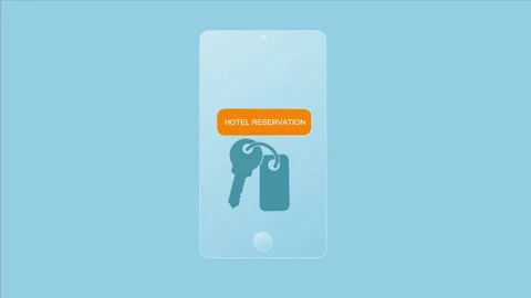 Hotel Reservation Application App for Smartphone Animation Stock Footage 162341990