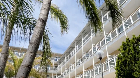 Hotel Resort Balcony Rows Vídeo Stock 94253427