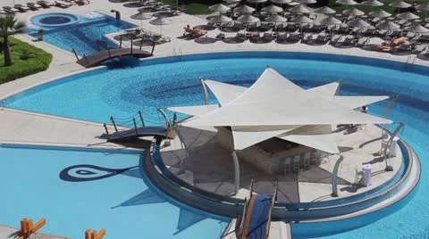 Hotel resort, pool Stock Footage 24850111