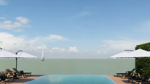 Hotel resort pool Stock Footage 225658849