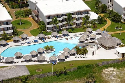 Hotel resort with pool Stock Photos