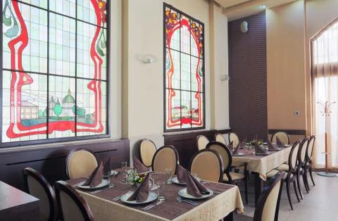 Hotel restaurant interior Stock Photos