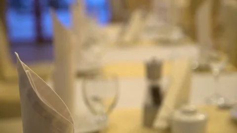Hotel. Restaurant. Served table Video stock 73955552