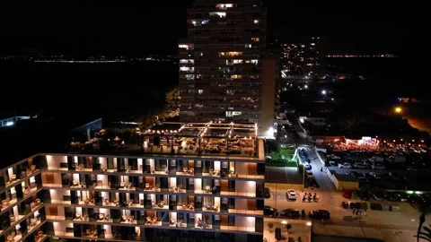 Hotel rooftop restaurant at night Stock-Footage 319427059
