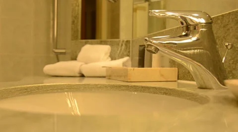 Hotel room, bathroom Stock Footage 32847485