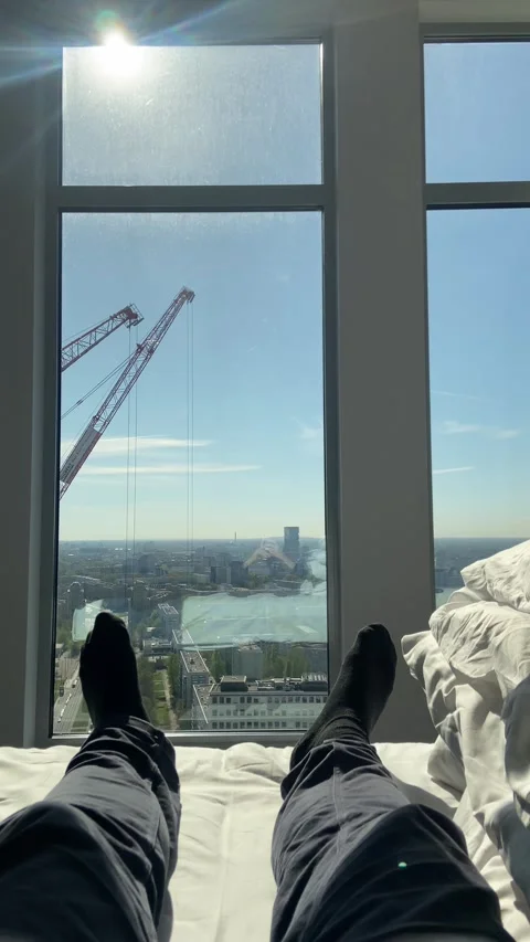 Hotel Room with Berlin Skyline View at Alexanderplatz, April 2026 Stock Footage 333916583