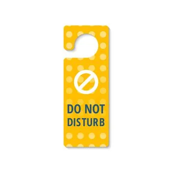 Hotel room door handle do not disturb sign isolate Stock Illustration