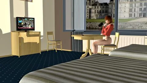 Hotel room Stock Illustration