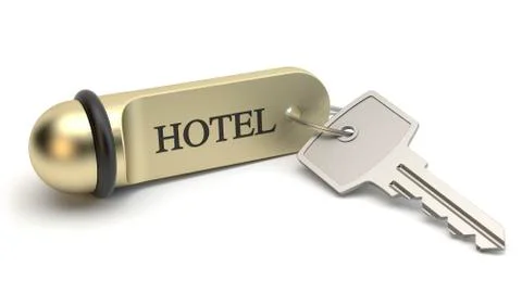 Hotel Room Key, 3D illustration Stock Illustration