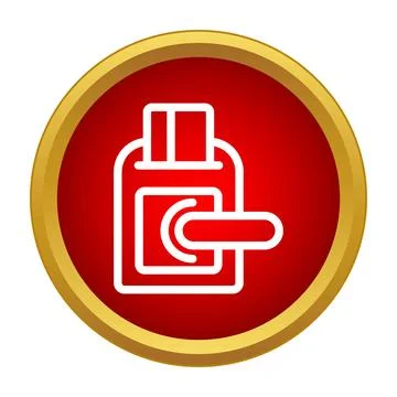 Hotel room key card access electronic lock icon Stock Illustration