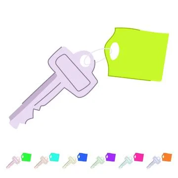 Hotel room key with custom blank tag graphic Stock Illustration