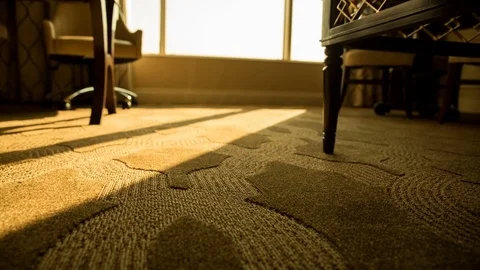 Hotel Room Low Angle Shades Open Move Right Stock Footage 79537481