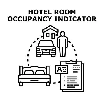 Hotel room occupancy indicator concept vector illustration Stock Illustration