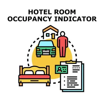 Hotel room occupancy indicator concept vector illustration Stock Illustration