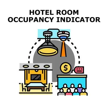 Hotel room occupancy indicator vector concept illustration Stock Illustration