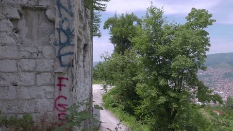 Hotel ruins, Sarajevo Stock Footage 83701984