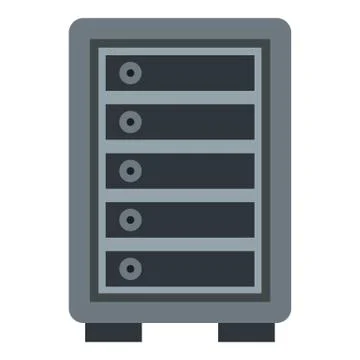 Hotel safe icon, flat style Stock Illustration