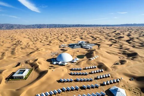 Hotel in the sand Stock Photos
