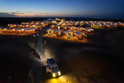 Hotel in the sand Stock Photos