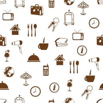 Hotel seamless pattern Stock Illustration