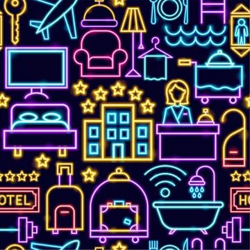 Hotel Seamless Pattern Stock Illustration