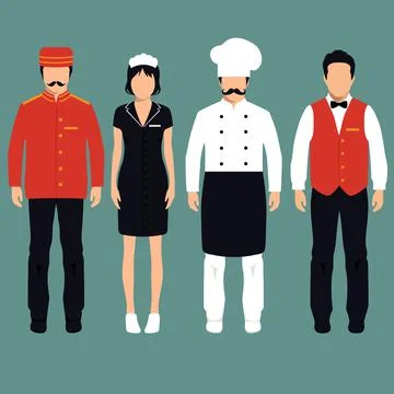 Hotel service profession Stock Illustration