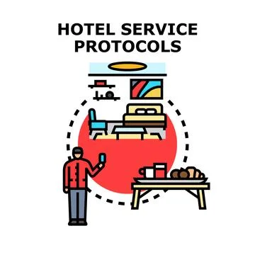 Hotel service protocols ensuring guest safety and comfort 스톡 일러스트