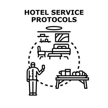 Hotel service protocols ensuring guest safety and comfort Illustrazione stock
