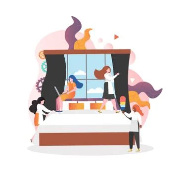 Hotel service vector concept for web banner, website page Stock Illustration