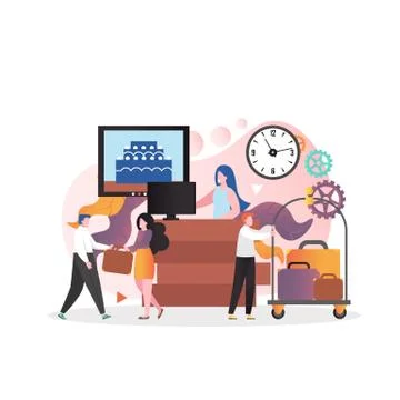 Hotel service vector concept for web banner, website page Stock Illustration
