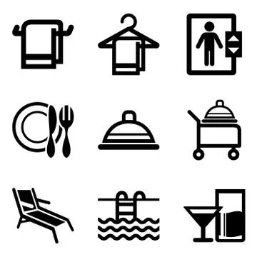 Hotel services and pool Stock Illustration