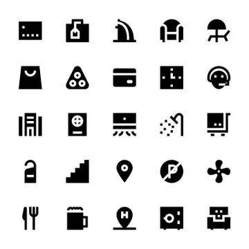 Hotel Services Vector Icons Collection Illustrazione stock