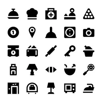 Hotel Services Vector Icons Stock Illustration