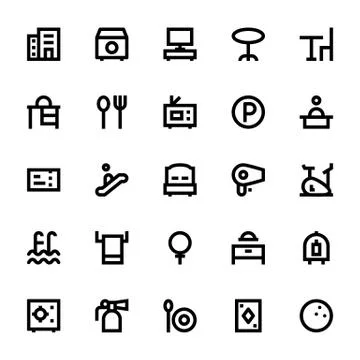 Hotel Services Vector Icons Ilustración de archivo