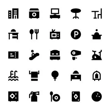 Hotel Services Vector Icons Ilustración de archivo