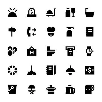 Hotel Services Vector Icons Pack Stock Illustration