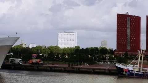Hotel ship Rotterdam Stock Footage 70014783