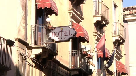 Hotel sign Stock Footage 32188259