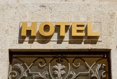 Hotel sign Stock Photos