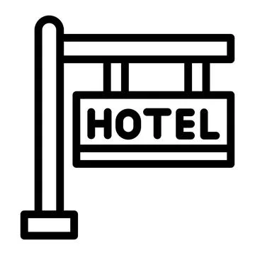Hotel Sign Vector Icon Design Illustration Stock Illustration